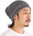 CHARM Extra Slouchy Summer Beanie for Men - Women Baggy Hipster Knit Cotton Slouch Hat Black