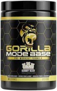 Gorilla Mode Base Pre Workout - Raises Nitric Oxide · Intense Focus & Drive · Endurance · Power - L-Citrulline, L-Tyrosine, Betaine, Alpha-GPC, Caffeine, Huperzine A - 360 Grams (Gummy Bear)