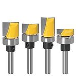 Gasea 4pcs 1/4" Shank Flush Trim Hinge Mortise Template Cleaning Bottom Router Bit for Woodworking Milling Cutter Tool 13/16" 7/16" 5/8" 1/4"