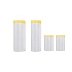 Lichi 4 Rolls Pre-taped Masking Film Tape Sheets, 80 meters Painters Masking Tape for Painting, Tape and Drape Plastic Sheeting for Decorating, Dust Proof, for car, Applicance, Carpet Protection