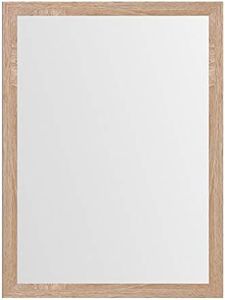 LOLAhome Espejo de Pared de Madera MDF nórdico de 56 x 76 cm para decoración (Beige)