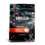 COFFEEZA Cremoso Ground Coffee | Fine Grind (Espresso & Moka Pots) | Premium Grade, Medium-Dark Roasted Ground Coffee - 250Gm, Bag