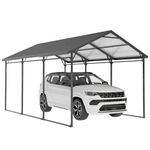 Outsunny 10 x 15FT Metal Carport, Heavy-Duty Carport Canopy with Reinforced Galvanized Steel Frame & Roof, All-Weather Protection Outdoor Garage for Truck Boat Tractor RV