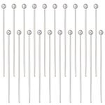 Beebeecraft 1 Box 50Pcs Ball Head Pins 925 Sterling Silver Ball Jewelry Earring Pins 25mm for Charm Beads Jewellery Making Findings DIY Making