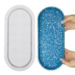 Wehous Large Resin Tray Mold, 13inch Oval Rolling Tray Molds, Big Silicone Tray Molds with Edges, Silicone Molds for Epoxy Resin, Jewelry Holder Container Plates for Resin Concrete Craft Home Decor