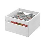 iDesign EcoWood Kitchen Storage Box, Kitchen Container Made from Eco-Friendly Paulownia Wood, Wooden Box for Kitchens, Bathrooms and More, White Wash