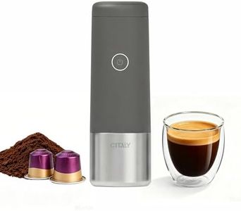 CITALY Portable Espresso Machine, Self-Heating Travel Coffee Maker with Double-Walled SUS316 Cup,20 Bar Patented Hydraulic System,PD 3.0 Fast Charge,Cold Brew Mode,for Ground Coffee&NS Capsules,Gray