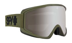 SPY Optic Crusher Elite Snow Goggle, Winter Sports Protective Goggles, Color and Contrast Enhancing Lenses, Matte Olive - Bronze with Silver Spectra Mirror Lenses