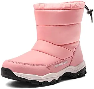 DREAM PAIRS Boys Girls Snow Boots Lightweight Slip Resistant Mid Calf Winter Shoes for Little/Big Kid,Size 3 Little Kid,Pink,SDSB2224K