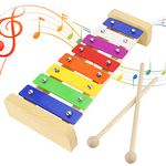 Musical Instruments Children Xylophone Elementary School Xylophone Glockenspiel Professional With Chopsticks Xylophone Musical Instrument Toy Baby Glokenspiel for 1 2 3 4 Year and Over