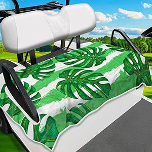 ENYORSEL Golf Cart Seat Covers, Green Plants Golf Cart Seat Towel Blanket for All EZGO, Yamaha, Club Cars, Icon and More 2/4-seats Cart, 100% Microfiber, Essential Golf Cart Accessories, 51'' x 31''