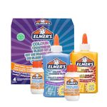 Elmer’s Colour Changing Slime Kit | Slime Supplies Include Colour Changing Glue & Magical Liquid Slime Activator | Activates with UV Light | Washable & Kid Friendly | 4 Count