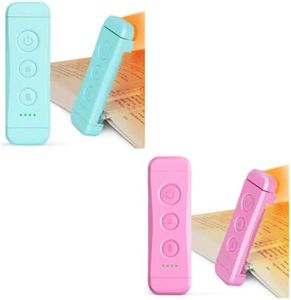 Glocusent USB Rechargeable Book Light for Reading in Bed, Portable Clip-on LED Reading Light, 3 Amber Colors & 5 Brightness Dimmable, Compact & Long Lasting, Perfect for Book Lovers, Kids