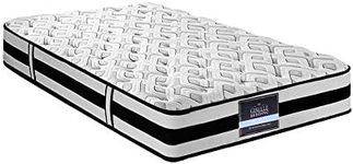 Giselle Bedding Single Mattress Innerspring Foam Bed Mattresses 24cm Thickness, with 6-Coil Spring System and Breathable Topper, 5Yrs Warranty, Super Extra Firm, White with Vacuum Packed