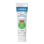 Dr. Brown’s Fluoride-Free Baby Toothpaste, Infant & Toddler Oral Care Strawberry 1-Pack 1.4oz/40g, 0-3 years