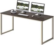 SHW Home Office Computer Desk, Silver/Espresso, 48-Inch (121 cm W x 60 cm D)