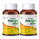 Fytika Healthcare Products Omega 1000| Fish Oil Omega 3 1000 mg| Omega 3 fatty acids,EPA & DHA| For Heart, Brain, Joint & Muscle Support| Omega 3 Capsule For Men & Women| 120 Softgels, (Pack of 2)