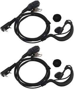 SING F LTD 2PCS G-Shape Walkie Talkie Earpiece with Mic G Hanging Headset Compatible with Baofeng Compatible with Kenwood Walkie Talkies Two Way Radio