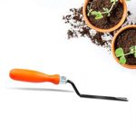 Cinagro Hand Weeder - 1 Pc (Orange Handle, Black Blade) Weed Remover Agriculture Tool for Gardens, Weeding Tool for Terrace Garden, Durable Hand Weeder for Garden Plants Weeder for Lawn