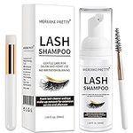 Eyelash Extension Shampoo 50 ml + Brush - Eyelid Foaming Cleanser - Sensitive Paraben & Sulfate Free - Eyelash Wash and Lash Bath for Extensions - Salon Use and Home Care