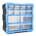 TekBox DIY Tool Bits Storage Organiser Unit - Workshop Parts Craft Box Cabinet (12 Drawer)