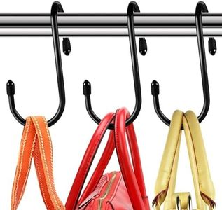 HiGift Purse Hanger for Closet, Unique Twist Design Black Vinyl Coated Bag Hanger Organizer Hooks, Large Closet Hooks Purse Organizer for Hanging Purses,Handbags,Belts,Hat,Backpack,Jeans -8 Pack