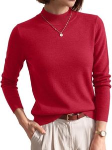 LILLUSORY Womens Mock Neck Fall Lightweight Business Casual Cozy Sweaters