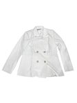 Allegra K Women's Notched Lapel Double Breasted Work Formal Blazer Jacket White-Solid Large