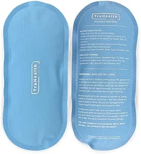 TruHealth Reusable Gel Ice Packs (2 Pack) - FSA HSA Approved Large Size 4.5 x 9.5 in for Body Pain and Injuries, Cold Compress Therapy - Reduces Back Pain, Knee Pain Quickly - Stays Frozen and Soft