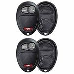 2 KeylessOption Replacement 3 Button Keyless Entry Remote Key Fob Shell Case and Button Pad -Black