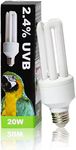 LUCKY HERP UVA UVB Light Bulb for Birds 2.4 UVB 20W Compact Flourescent Lamp for All Kinds Captive Birds