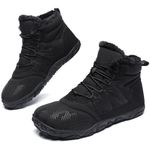 Womens Mens Barefoot Boots Shoes Minimalist Winter Snow Boots Warm Ankle Booties Zero Drop Sole Wide Toe Box Slip on Sneakers