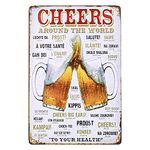 Beer Plaque Poster, Metal Beer Tin Sign Vintage Beer Decorative Sign for Cafe Bar Pub Beer Club Wall Decor, 30x20cm