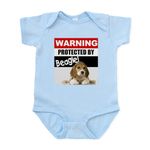 CafePress Protected by Beagle Infant Bodysuit - Cute Infant Bodysuit Baby Romper