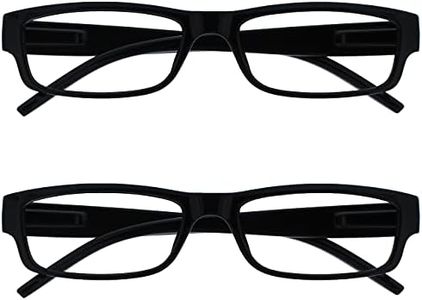 La Compañía Gafas De Lectura Negro Ligero Cómodo Lectores Valor Pack 2 Estilo Diseñador Hombres Mujeres UVR2PK032 +2,00
