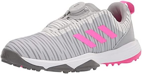 adidas Unisex-Child Codechaos Recycled Polyester Boa Golf Shoes, Grey/Screaming Pink/Grey Four, 6 US
