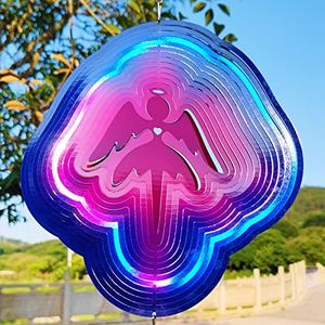 DJUAN Angel Wind Spinners for Yard and Garden Decor Angel Gifts for Women Wind Spinner Outdoor Metal Large Colorful Angels Figurines Hanging Wind Spinners Kinetic Art Lawn Ornaments