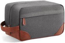 Vorspack Large Toiletry Bag Hanging Dopp Kit for Men Water Resistant Canvas Shaving Bag with Large Capacity for Home Travel - Light Grey
