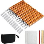 AUGSUN Wood Carving Knife Set - 20 PCS Hand Carving Tool Set for DIY Sculpture Carpenter Experts & Beginners