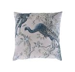 Cushion Cover in Laura Ashley Belvedere Peacock Reversible Midnight Navy Blue Grey 16"