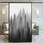 No Glue Window Film Privacy Forest Pictures Decorative Frosted Glass Door Window Decals Window Sticker for Home Office 55x90cm(21.6"x35.4")