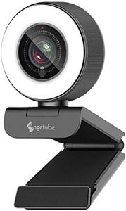 Angetube Streaming HD webcam 1080P con anello di luce, 967 USB PC autofocus webcam con doppio microfono,videocamera per Mac Windows portatile per conferenze e giochi Xbox Skype OBS Twitch Youtube