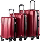 Coolife Luggage Expandable Suitcase PC+ABS 3 Piece Set with TSA Lock Spinner 20in24in28in