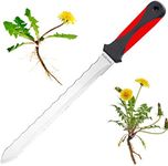 Keyfit Tools Weed Puller Weeding Knife for Deep Tap Root Weeds Like Dandelions, Crabgrass & Other Clump Grassy Weeds Stainless Steel Manual Weeder Get The Entire Root Great for Driveway & Sidewalks
