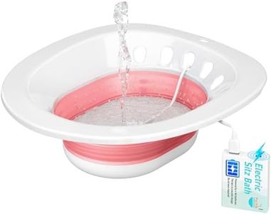 Pochik Electric Sitz Bath, Sitz Bath for Toilet Seat, Sitz Bath for Hemorrhoids Postpartum Care Tub, Sits Bath Kit for Women, Automatic Flushing, Collapsible