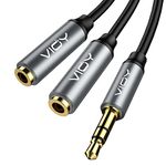 VIOY Headphone Splitter, Double 3.5mm Headphone Jack Audio Splitter Cable Male to Female Dual Earphone Splitter 2 way Headphone Extention for smartphones.