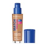 Rimmel Match Perfection Foundation 201 Classic Beige, Medium Coverage, 24hr Hydration, No Caking or Creasing, Lightweight, Reduces Imperfections, Invisible Coverage, SPF20, Cruelty Free