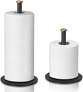 Paper Towel Holder Black,ZMGNND Adjustable Paper Towel Stand for Countertop - New House Essentials,Matte Black Bathroom Paper Towel Holders - Holds 3 Rolls,Kitchen Paper Towel Dispenser for Counter