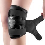 NEWGO Ice Pack for Knee Replacement Surgery, Reusable Gel Cold Pack Knee Ice Pack Wrap Around Entire Knee for Knee Injuries, Knee Ice Wrap for Pain Relief, Swelling, Bruises (Black)