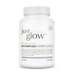 Just Glow B Complex - 250 Vegan Capsules - Essential Vitamin B w/Biotin, Niacin, Choline, Folate and Inositol - Made in Canada (250 Days / 1 Bottle)